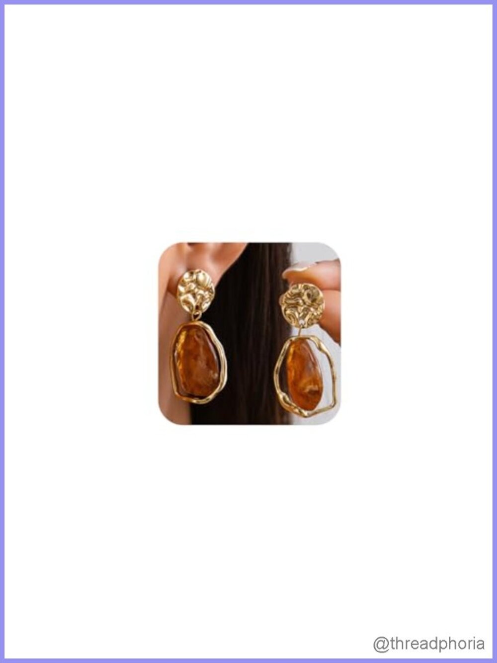 Irregular Crystal Drop Dangle Earrings 14K Gold Plated